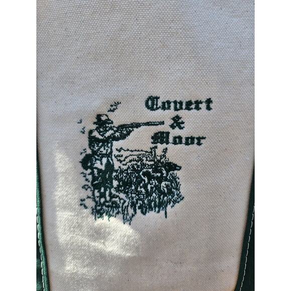 VTG 90s LL Bean Boat & Tote Bag USA Canvas Green Large 22"x14.5"x8" Embroidered - Picture 8 of 10